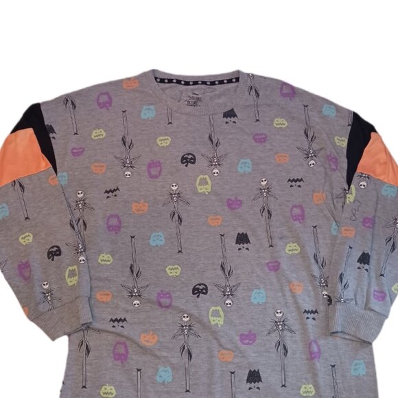 The Nightmare Before Christmas Womens 3XL Sleepwear Long Sleeve Gray 3XL - Picture 2 of 7